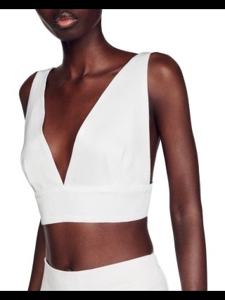 Sandro White Linen Bralette Size 3 - Used